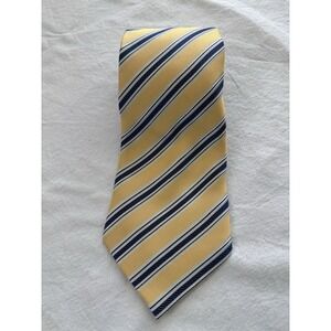 Kailong Mens‎ 100% Silk Tie Hand Made Stripe Yellow Classic
